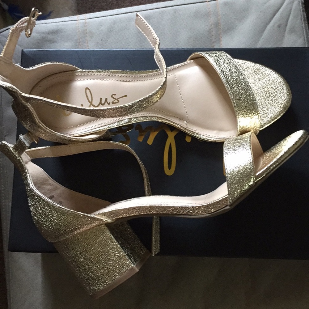 Lulus Harper Gold Ankle Strap Heels